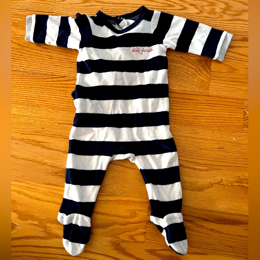 Jacadi Pyjama size 3m, dark blue white stripes